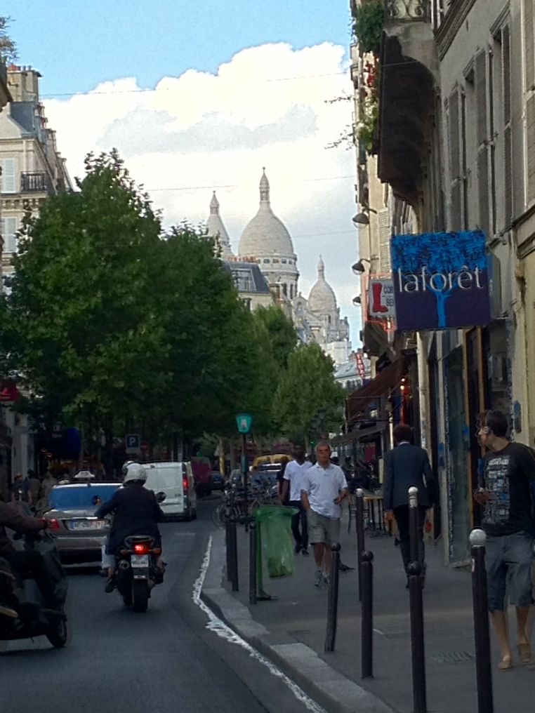 Looking up Rue des Martyrs